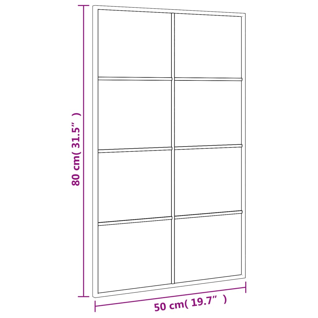 Wall Mirror Black 50x80 cm Rectangular Iron