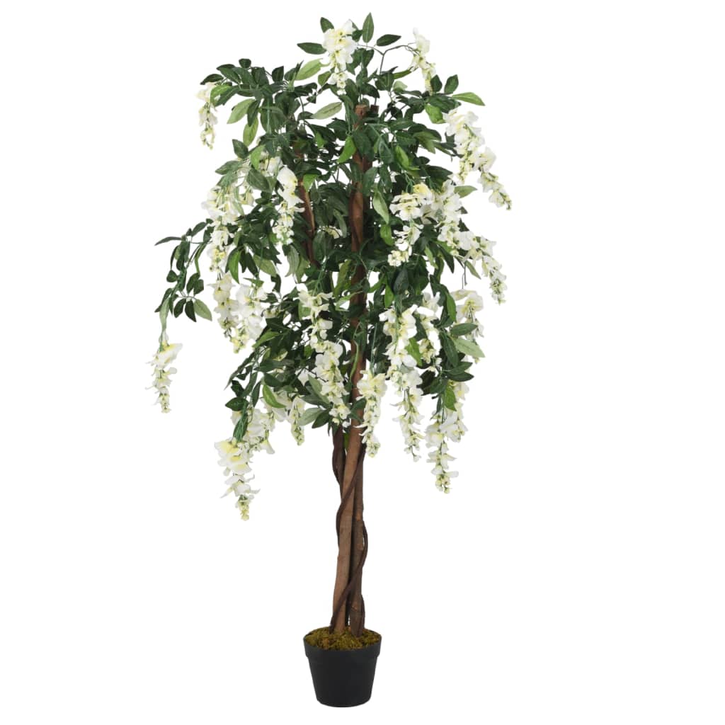 Arbre artificiel de glycine 1470 feuilles 200 cm vert et blanc