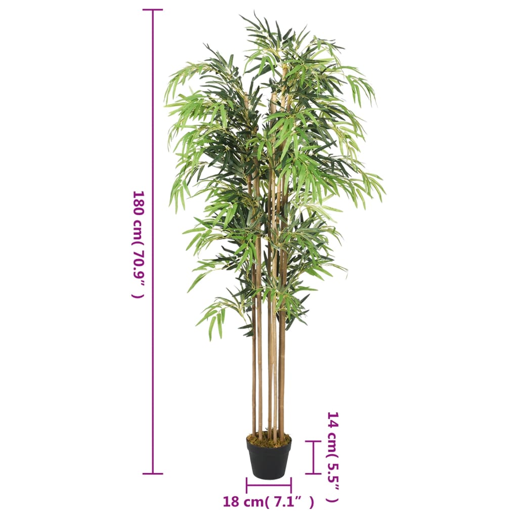 Bambou Artificiel 1605 Feuilles 180 cm Vert