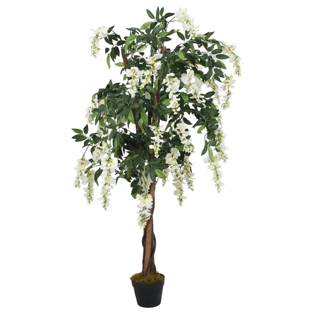 Arbre artificiel de glycine 560 feuilles 80 cm vert et blanc