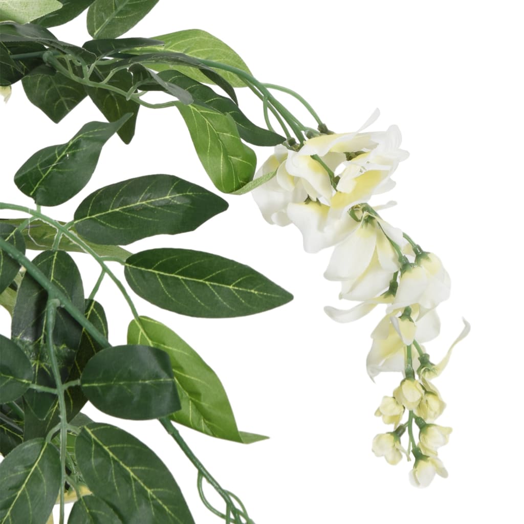 Arbre artificiel de glycine 560 feuilles 80 cm vert et blanc