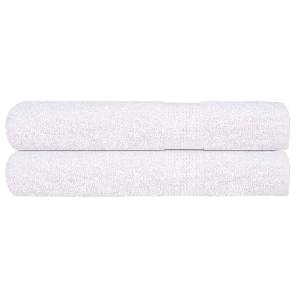 Serviettes de bain FROGN 2 pces Blanc 100x200 cm 360 g/m²