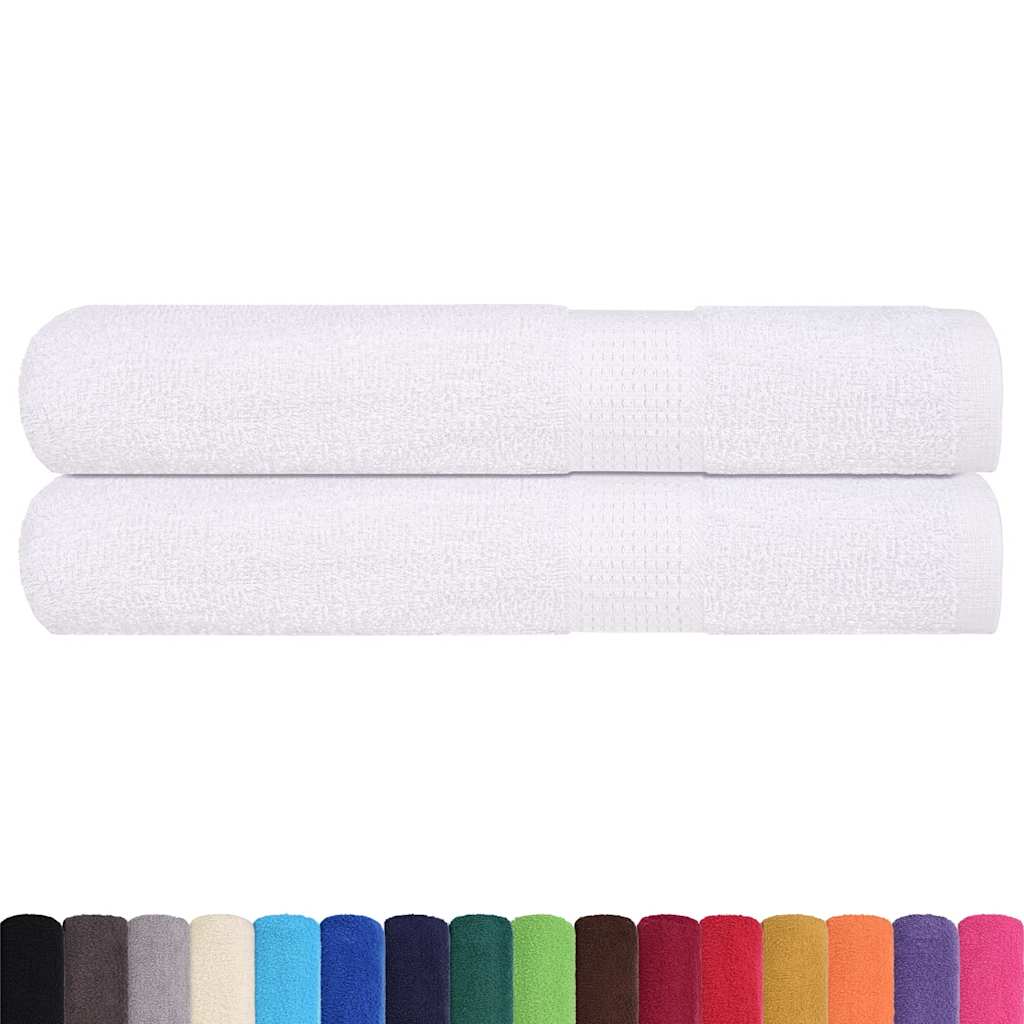 Serviettes de bain FROGN 2 pces Blanc 100x200 cm 360 g/m²