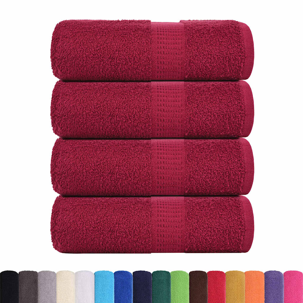 Serviettes invités FROGN 4 pièces Bordeaux 30x50 cm 360 g/m²