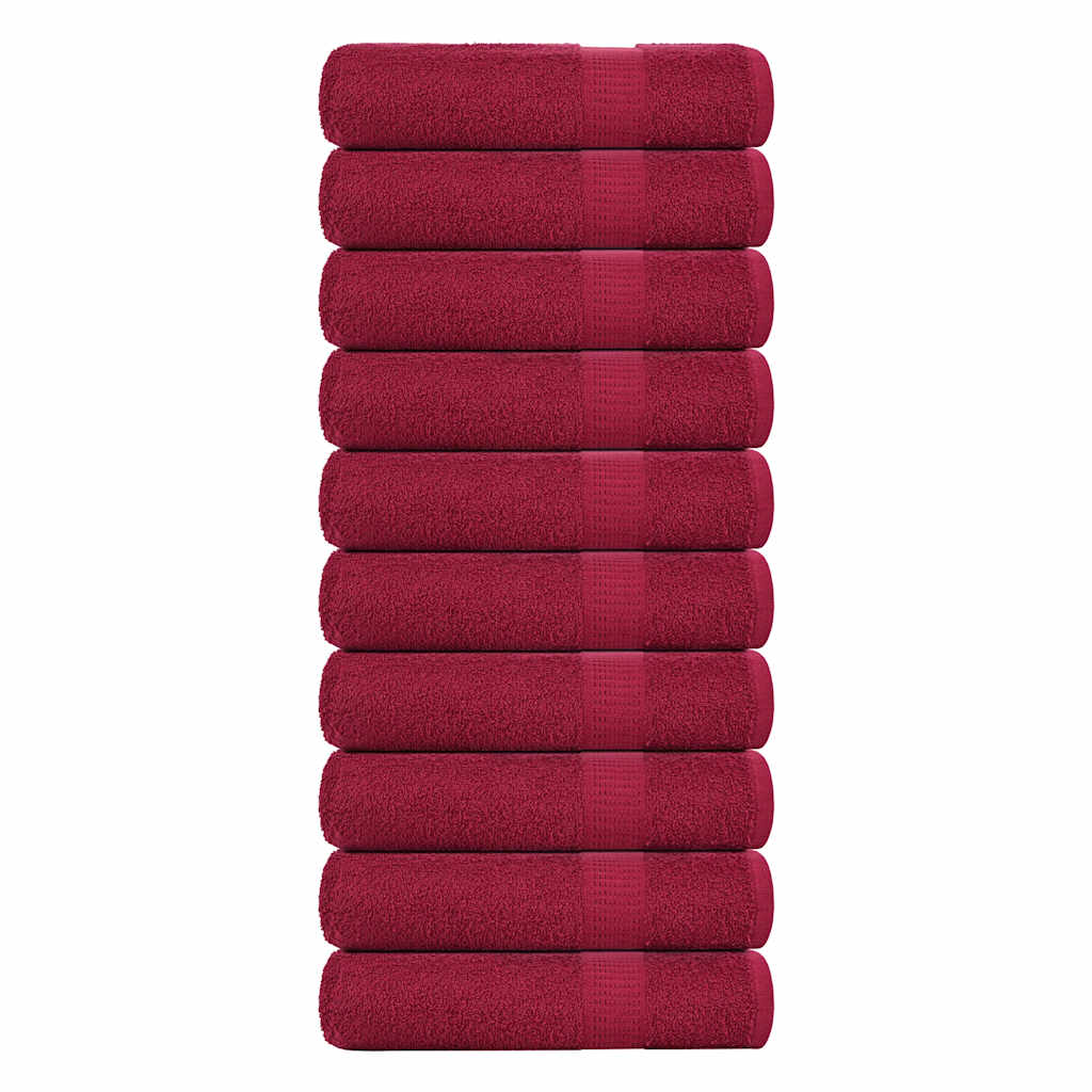 Serviettes de douche FROGN 10 pièces Bordeaux 70x140 cm 360 g/m²