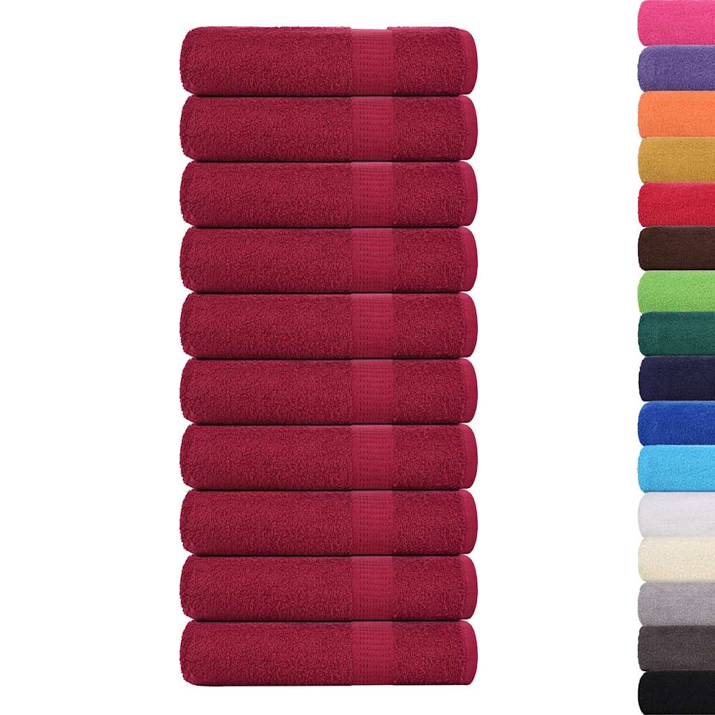 Serviettes de douche FROGN 10 pièces Bordeaux 70x140 cm 360 g/m²