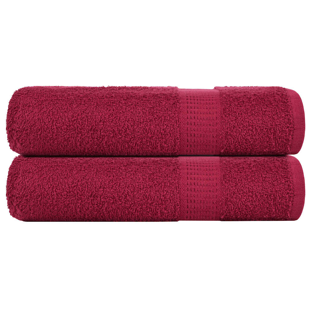 Serviettes de bain FROGN 2 pces Bordeaux 100x150 cm 360 g/m²