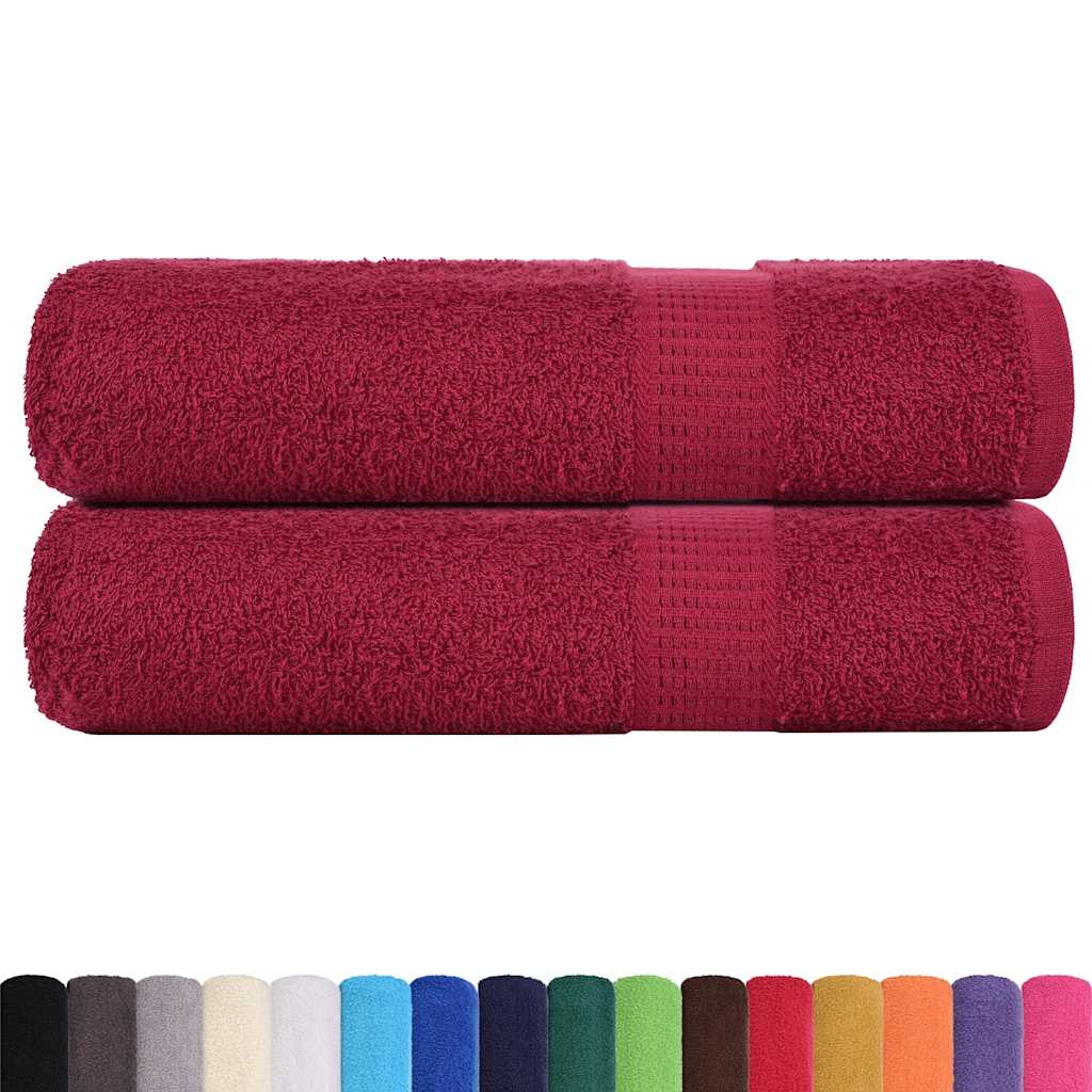 Serviettes de bain FROGN 2 pces Bordeaux 100x150 cm 360 g/m²