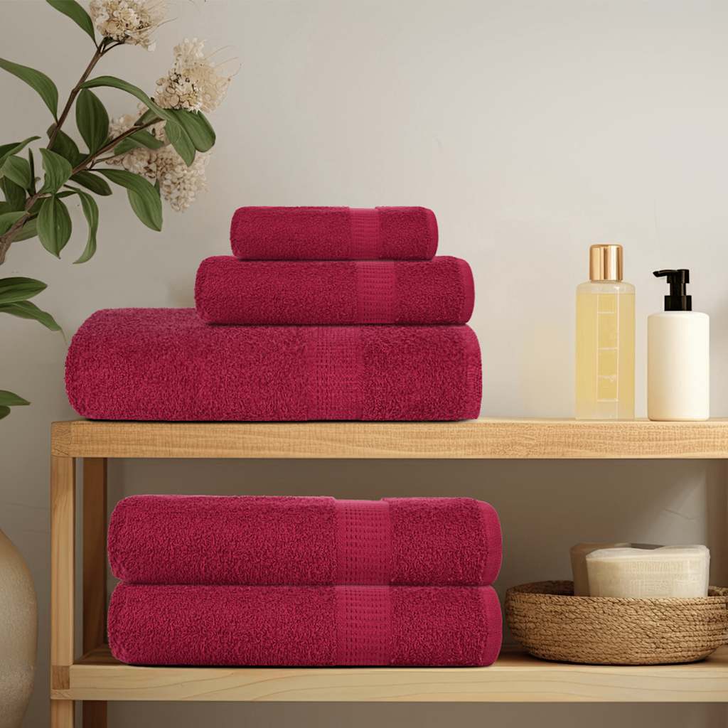 Serviettes de bain FROGN 2 pces Bordeaux 100x150 cm 360 g/m²