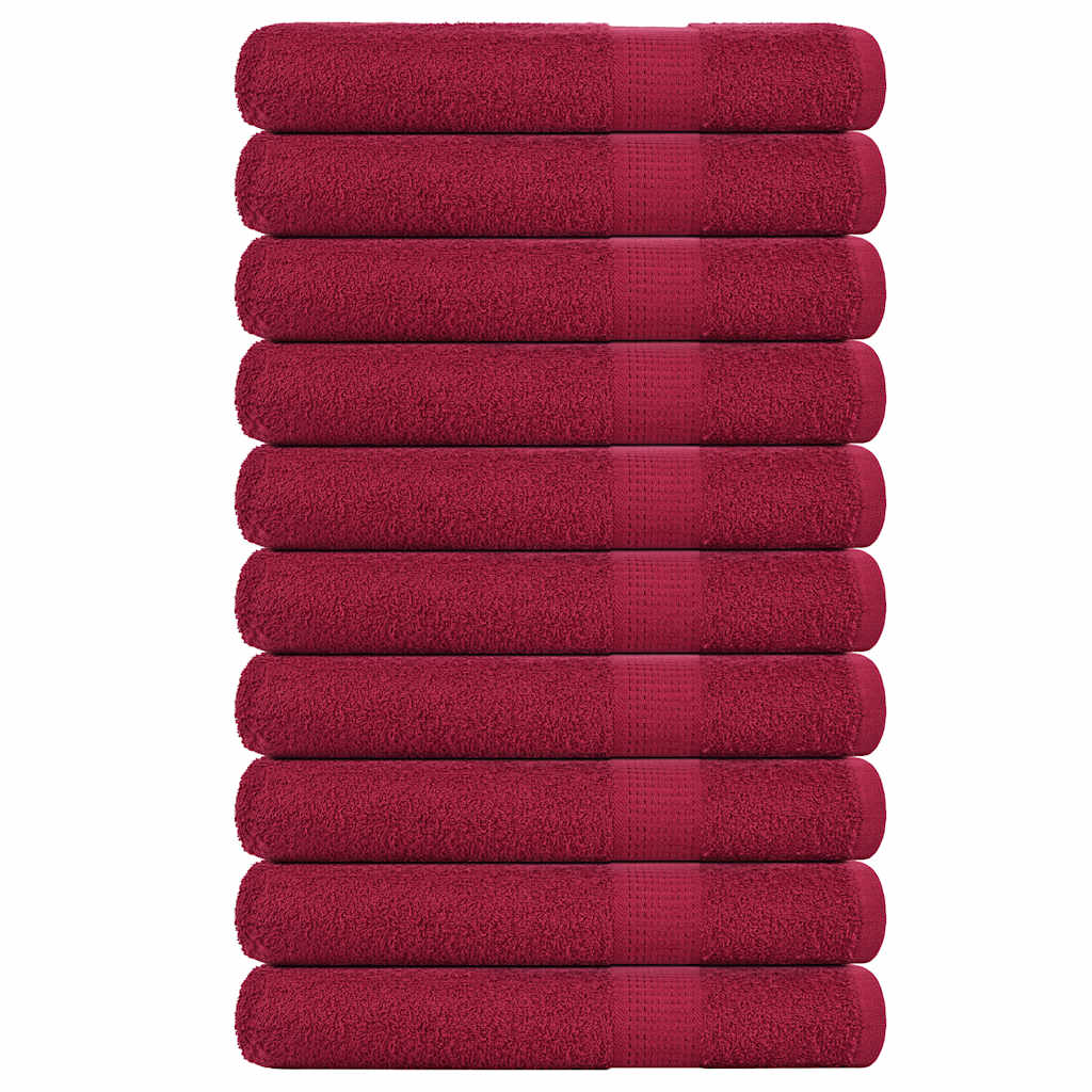 Serviettes de sauna FROGN 10 pces Bordeaux 80x200 cm 360 g/m²