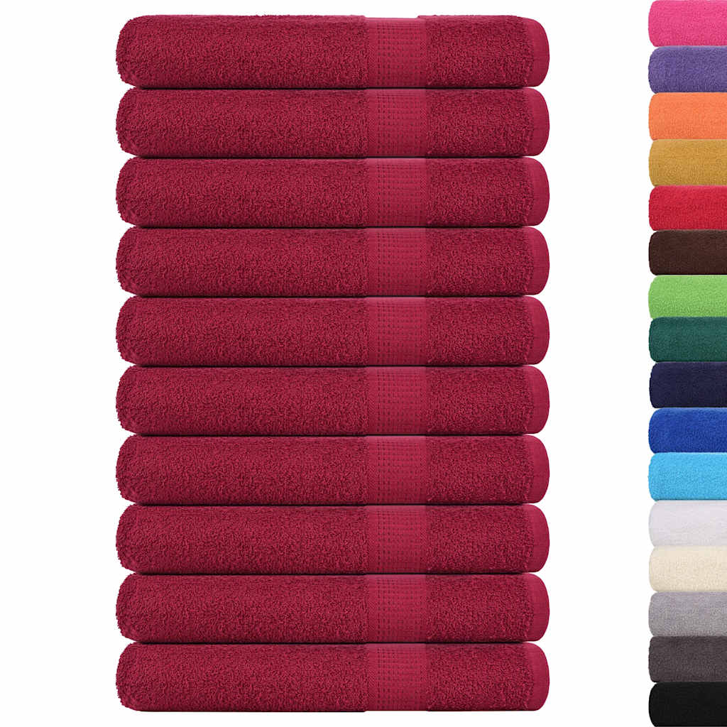 Serviettes de sauna FROGN 10 pces Bordeaux 80x200 cm 360 g/m²