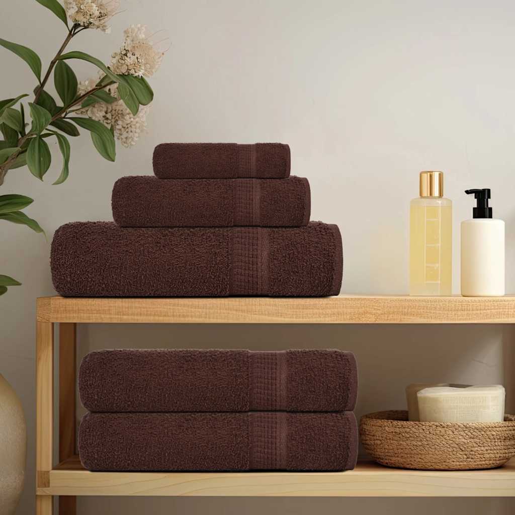 Serviettes de bain FROGN 4 pièces Marron 100x150 cm 360 g/m²