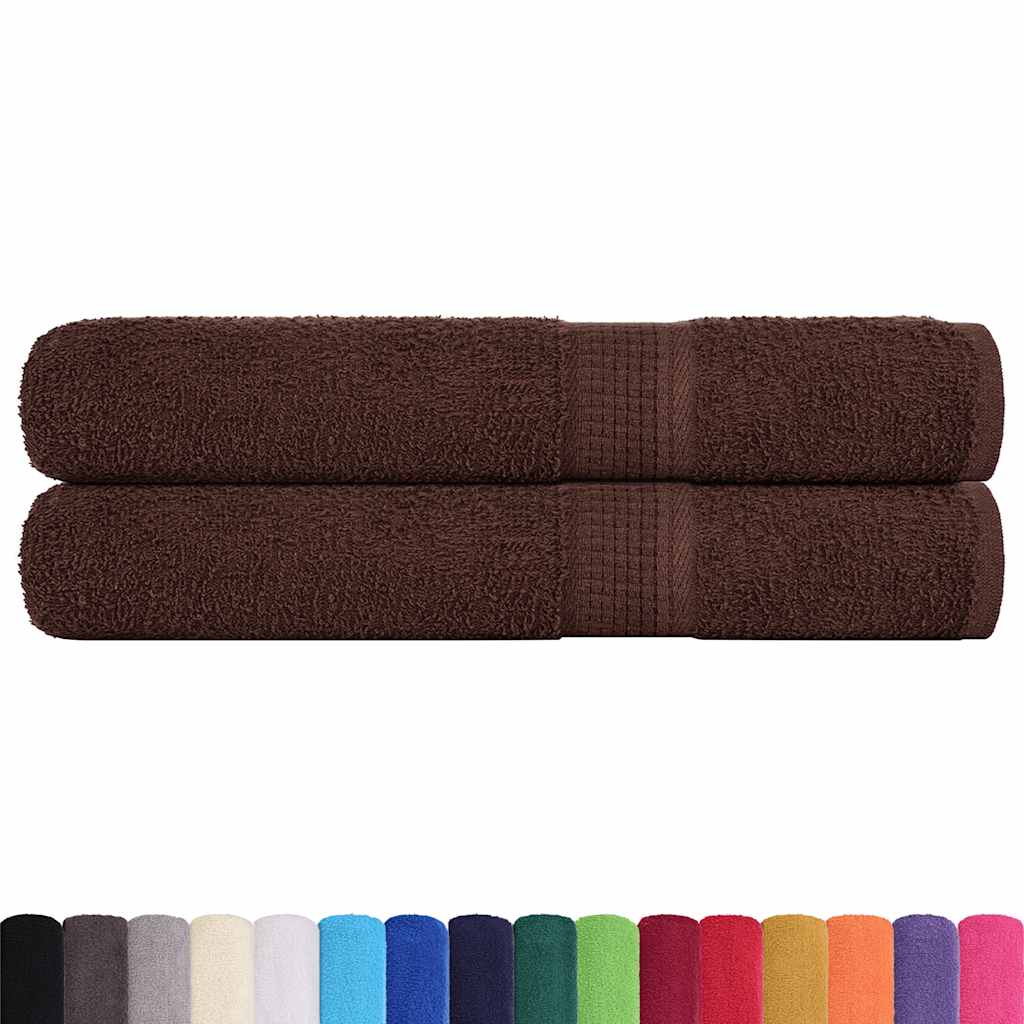 Serviettes FROGN 2 pces Marron 100x200 cm 360 g/m²