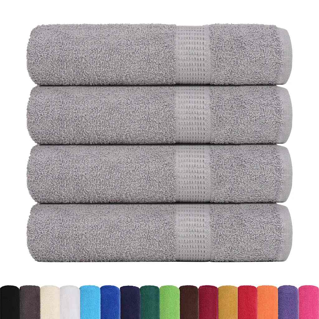 Serviettes de bain FROGN 4 p. gris 100x150 cm 360 g/m²