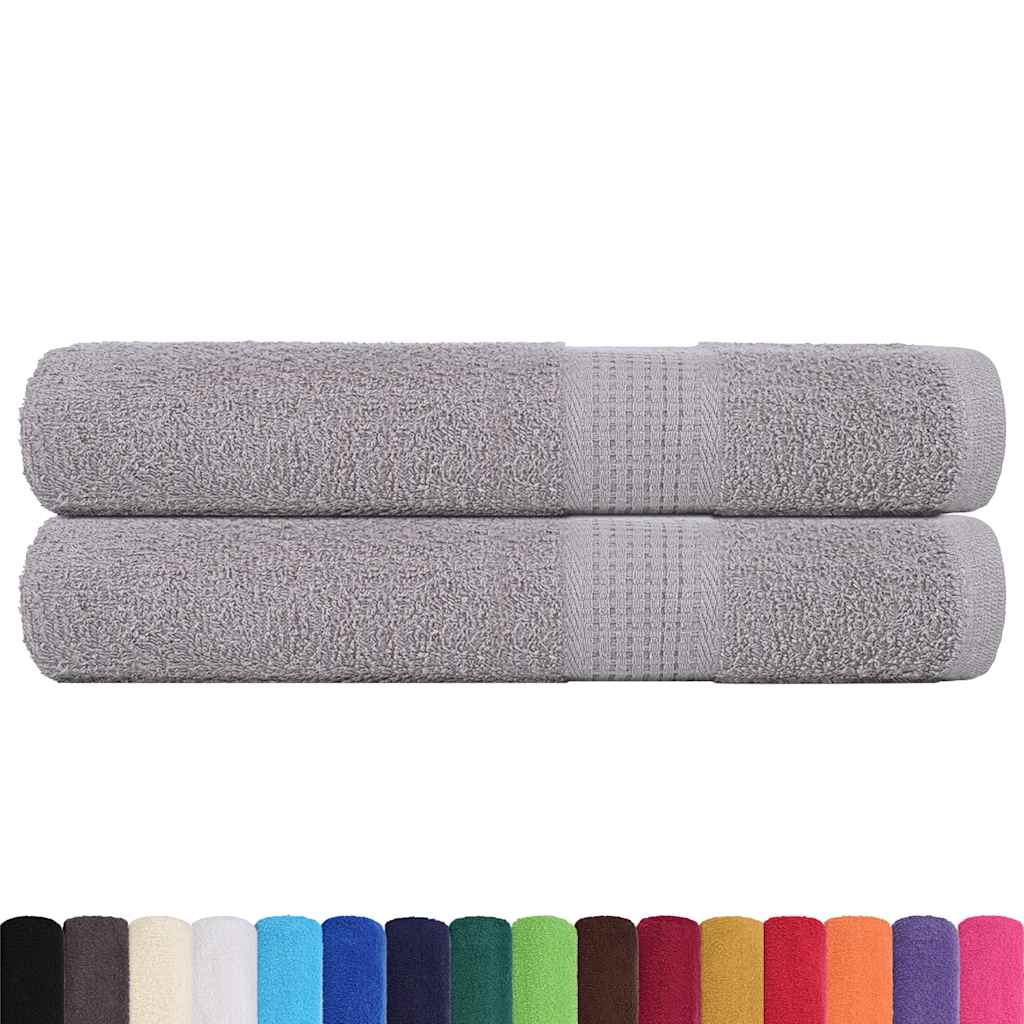 Serviettes de sauna FROGN 2 pces Gris 80x200 cm 360 g/m²