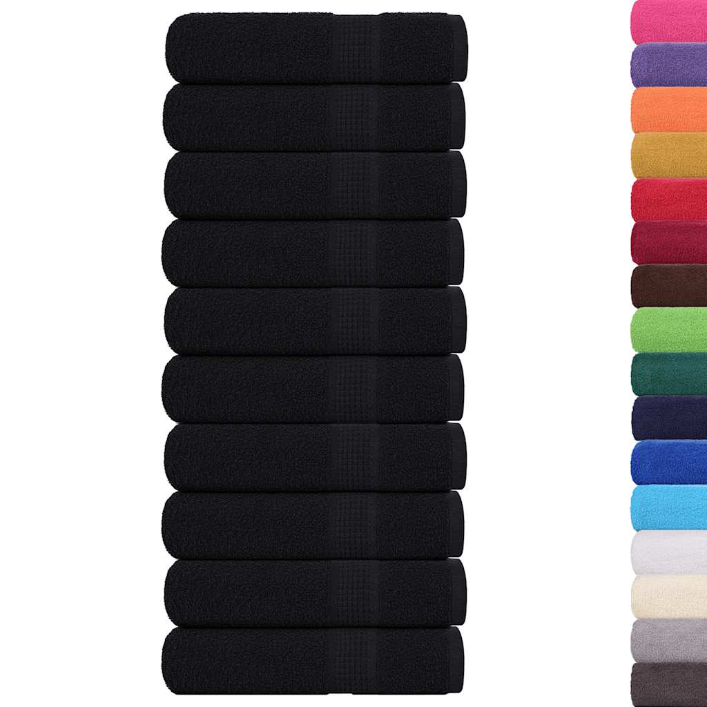 Serviettes de douche FROGN 10 pièces Noir 70x140 cm 360 g/m²