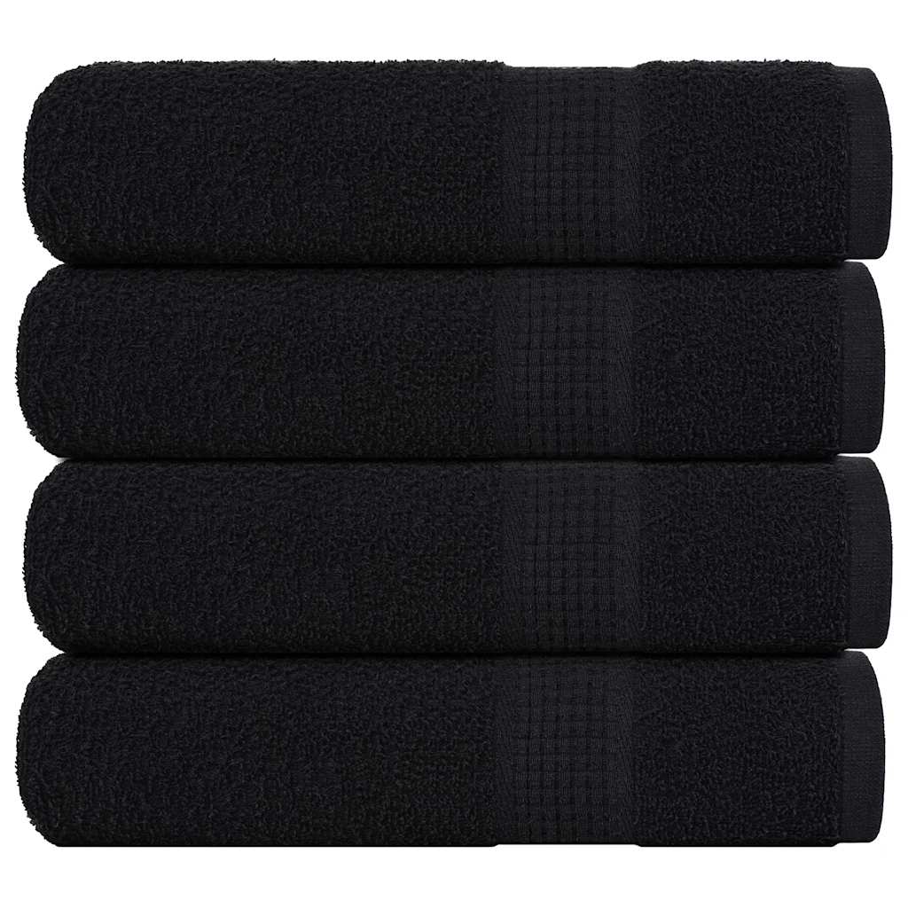 Serviettes de bain FROGN 4 p. Noir 100x150 cm 360 g/m²