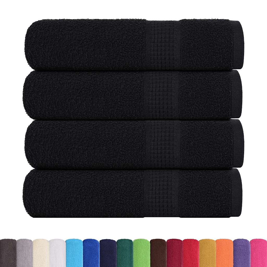 Serviettes de bain FROGN 4 p. Noir 100x150 cm 360 g/m²