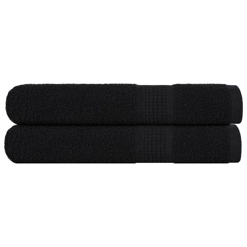 Serviettes FROGN 2 pces Noir 100x200 cm 360 g/m²