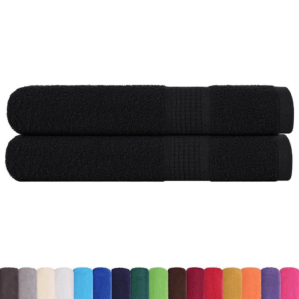 Serviettes FROGN 2 pces Noir 100x200 cm 360 g/m²