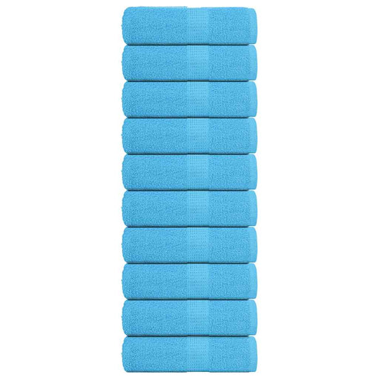 Gants de toilette FROGN 10 pièces Turquoise 30x30 cm 360 g/m²
