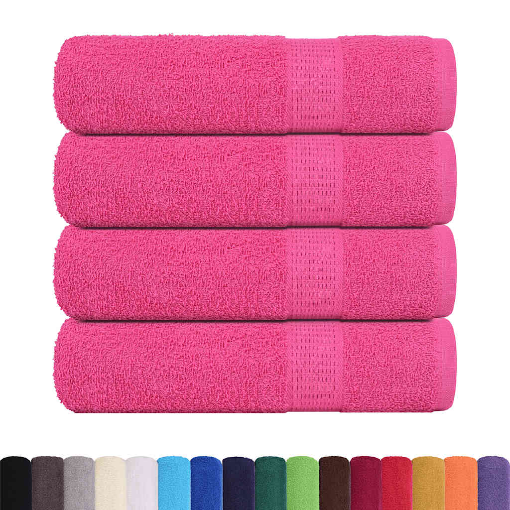 Serviettes de bain FROGN 4 p. Rose 50x100 cm 360 g/m²