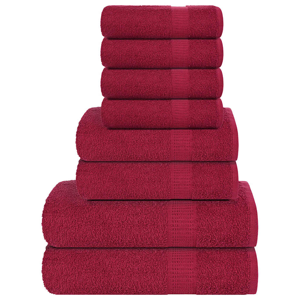 8-piece towel set FROGN Bordeaux 360 g/m²