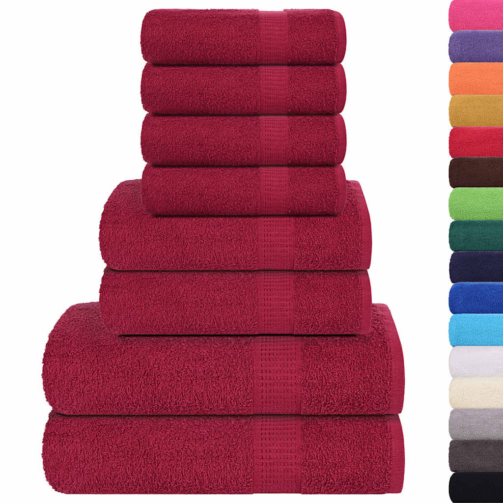 8-piece towel set FROGN Bordeaux 360 g/m²