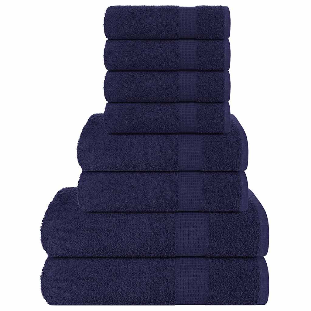 Parure de 8 serviettes FROGN bleu marine 360 g/m²