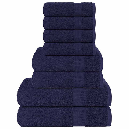 Parure de 8 serviettes FROGN bleu marine 360 g/m²