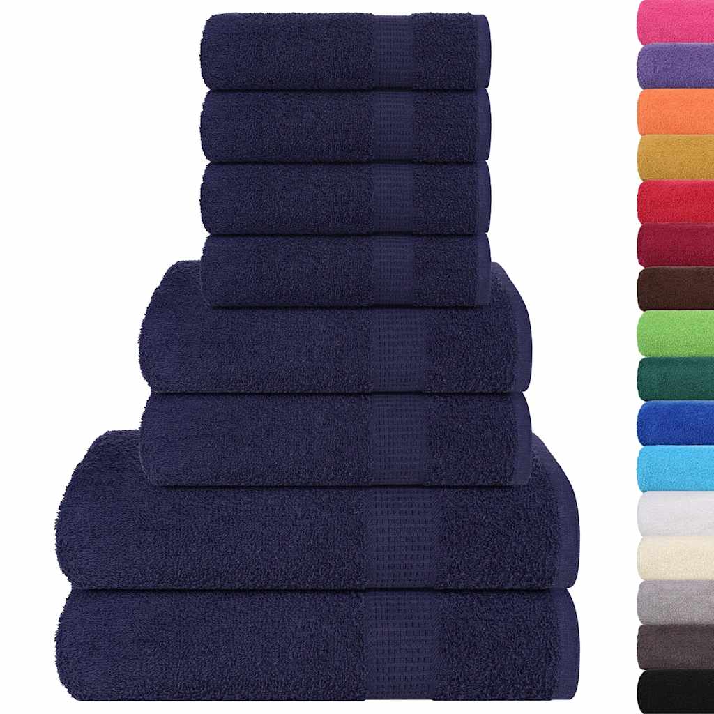 Parure de 8 serviettes FROGN bleu marine 360 g/m²