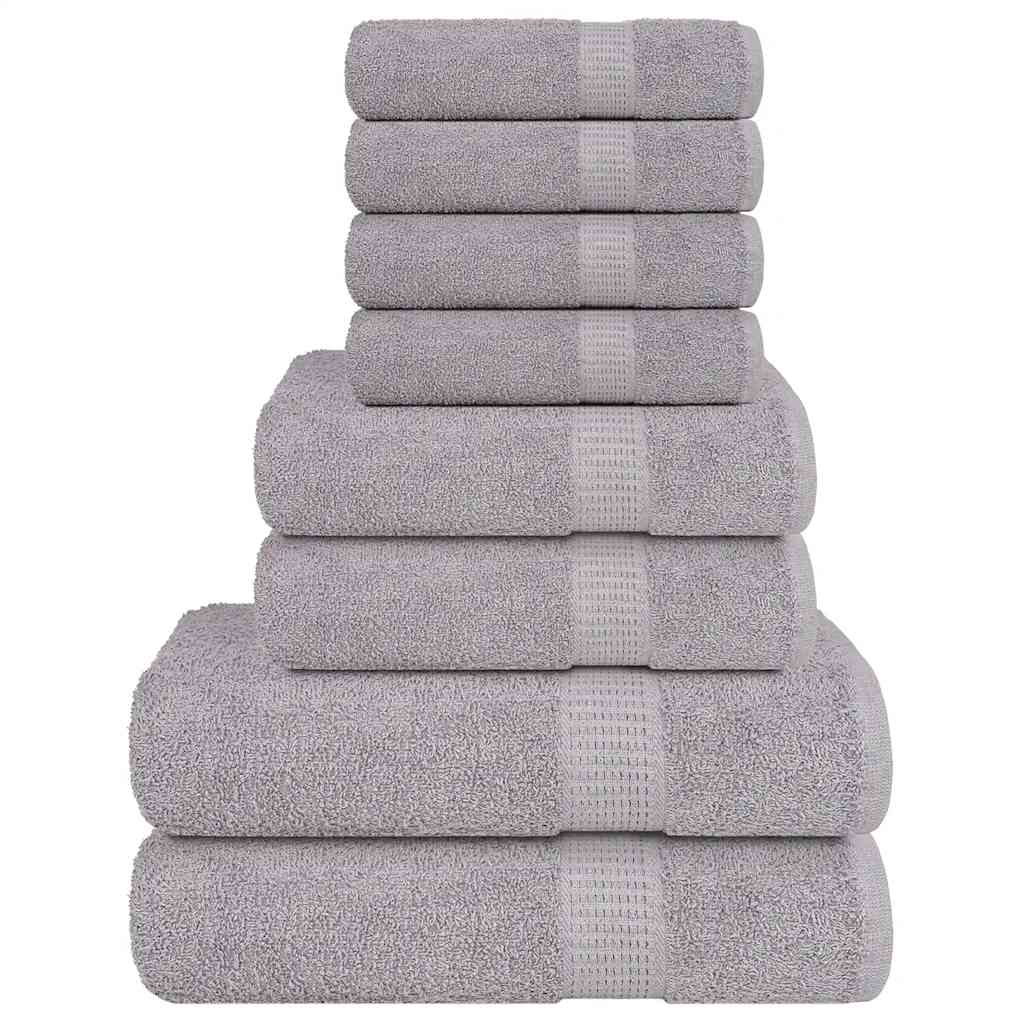 Lot de 8 serviettes éponge FROGN gris 360 g/m²