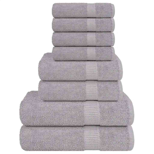 Lot de 8 serviettes éponge FROGN gris 360 g/m²