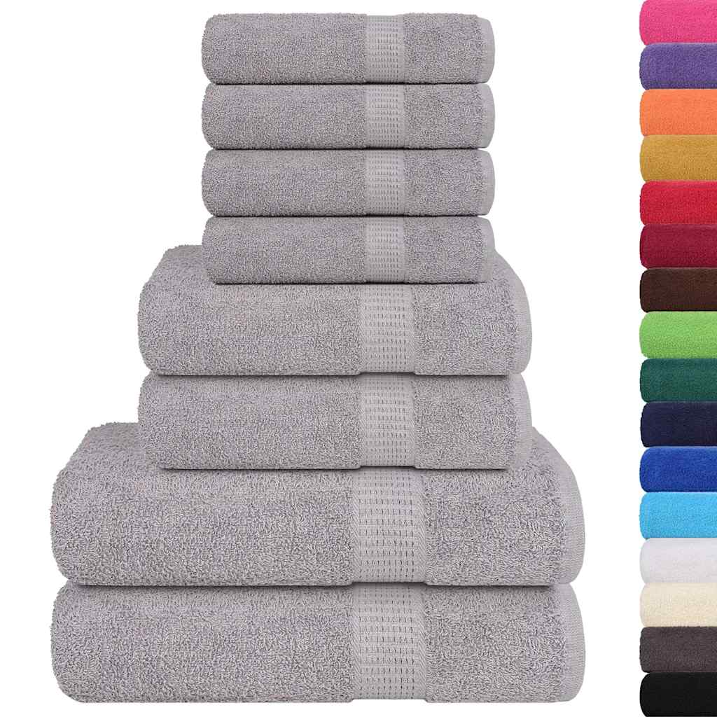Lot de 8 serviettes éponge FROGN gris 360 g/m²