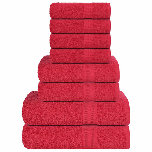 Lot de 8 serviettes FROGN rouge 360 g/m²
