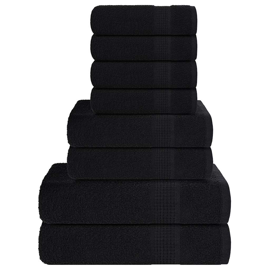 Lot de 8 serviettes FROGN noir 360 g/m²