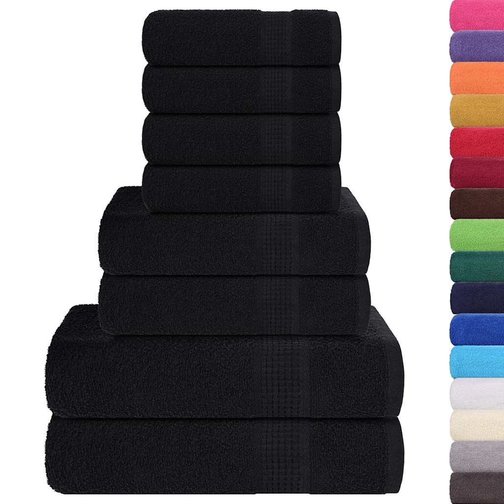 Lot de 8 serviettes FROGN noir 360 g/m²