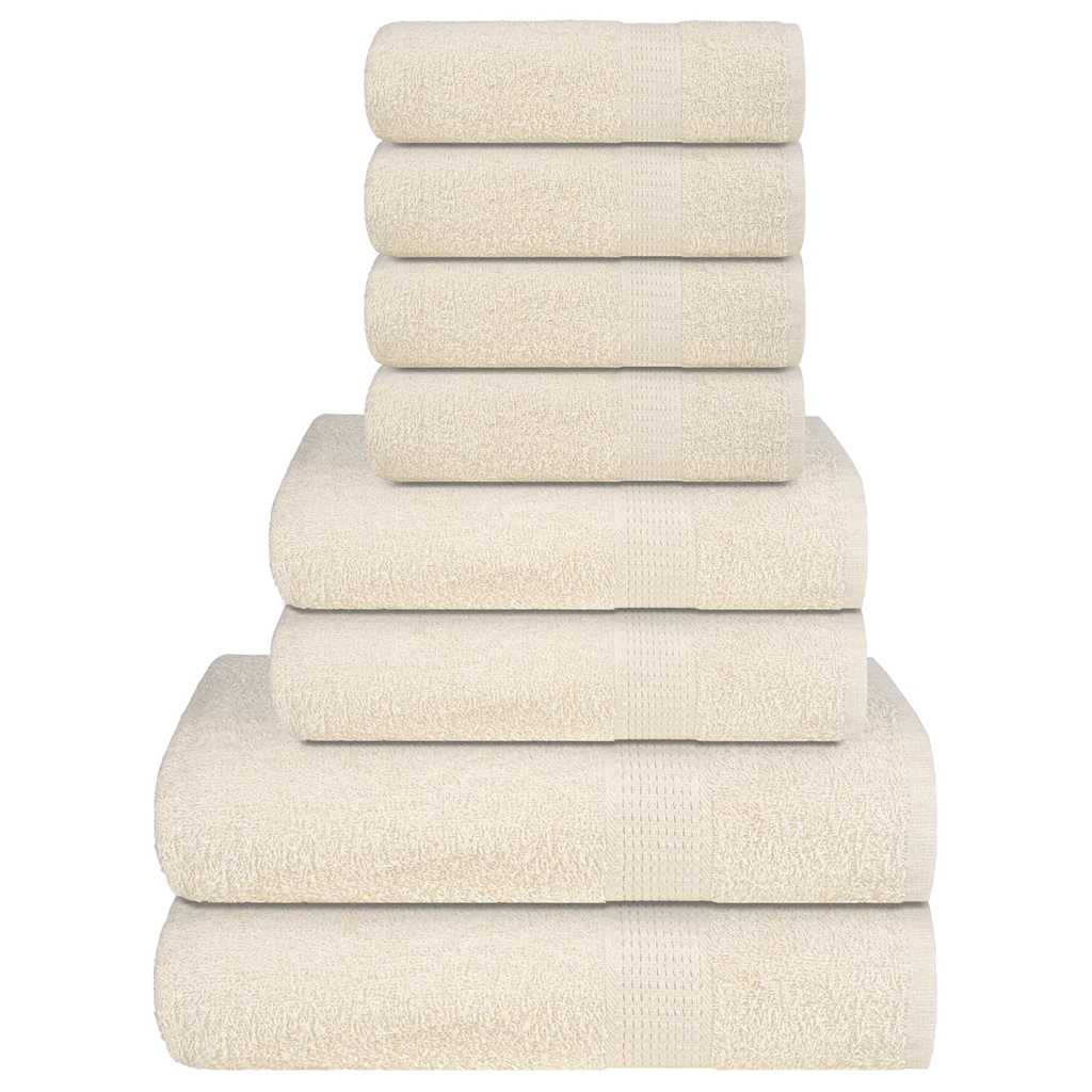 Lot de 8 serviettes éponge FROGN Crème 360 g/m²
