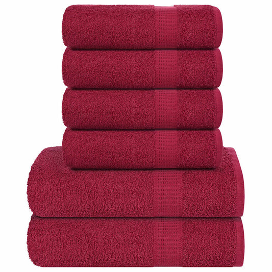 Set de 6 serviettes FROGN bordeaux 360 g/m²
