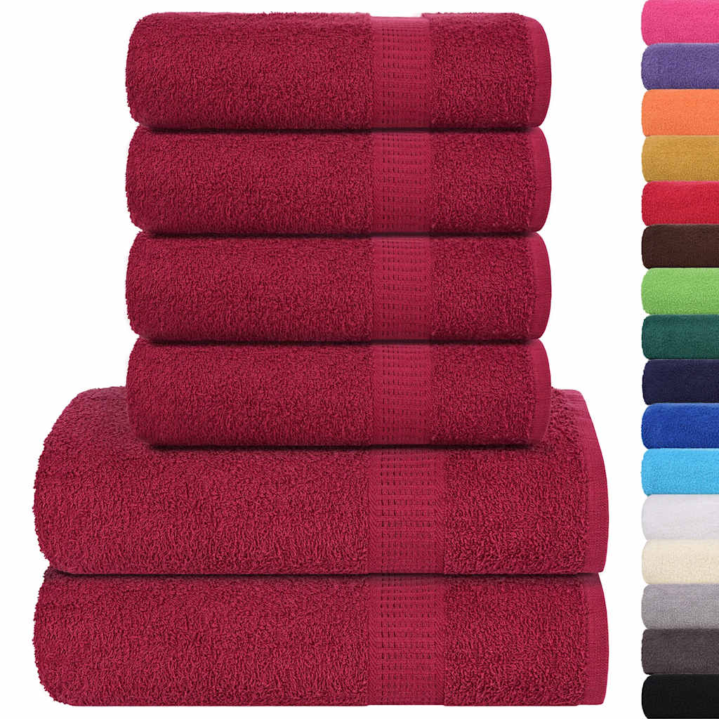 Set de 6 serviettes FROGN bordeaux 360 g/m²