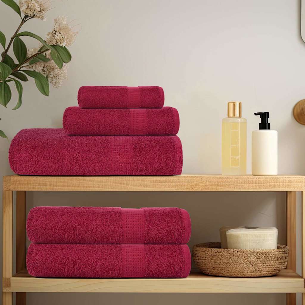 Set de 6 serviettes FROGN bordeaux 360 g/m²