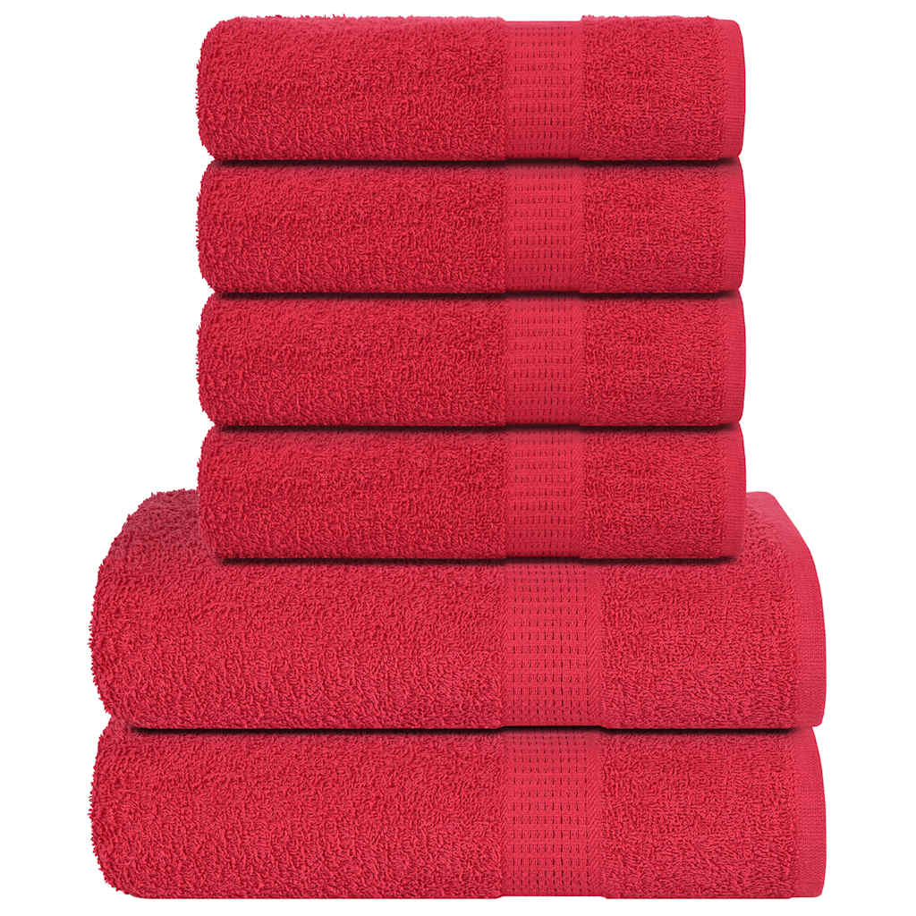 Lot de 6 serviettes FROGN rouge 360 g/m²