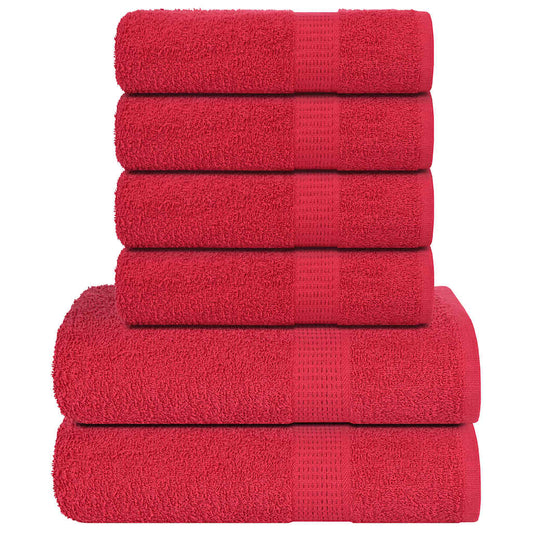 Lot de 6 serviettes FROGN rouge 360 g/m²