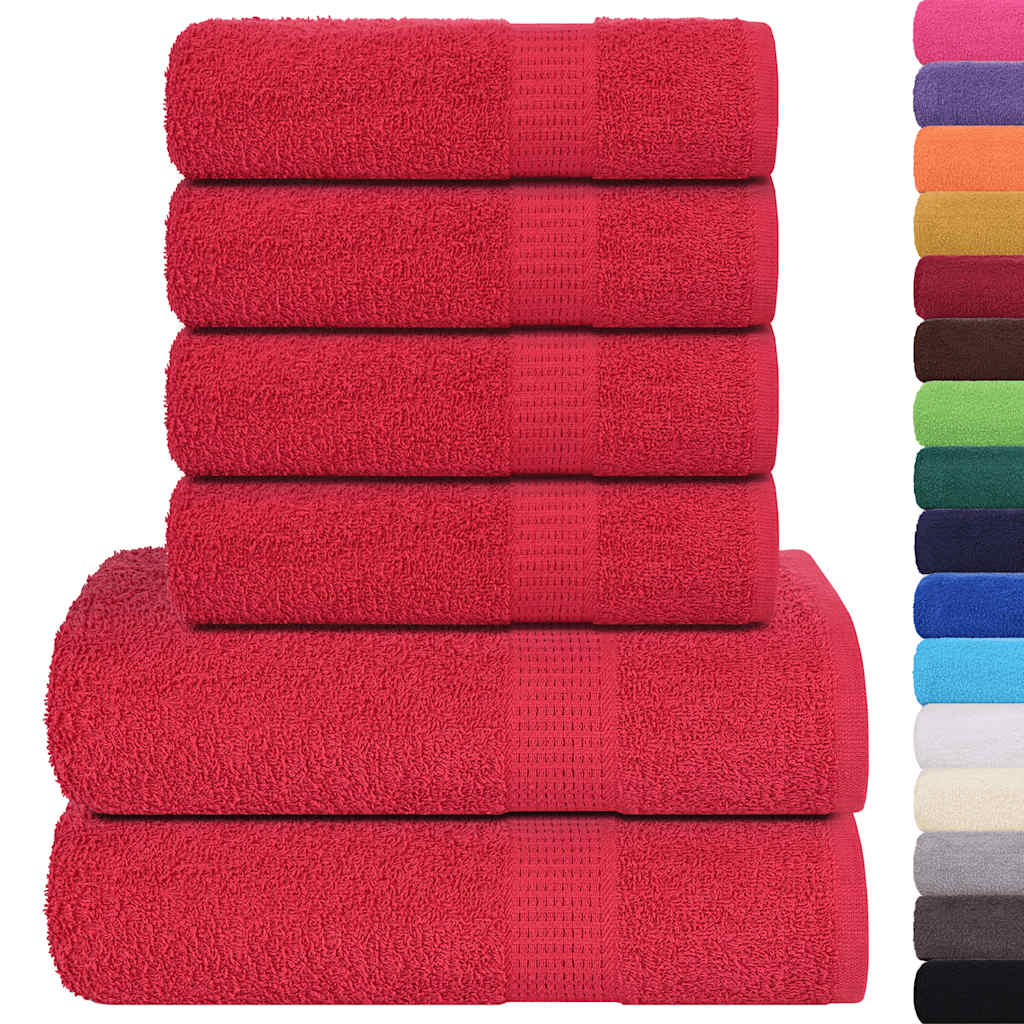 Lot de 6 serviettes FROGN rouge 360 g/m²