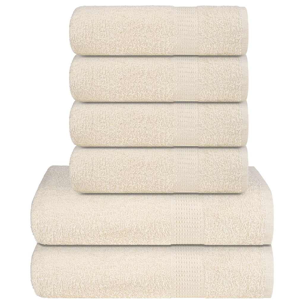 Lot de 6 serviettes FROGN crème 360 g/m²
