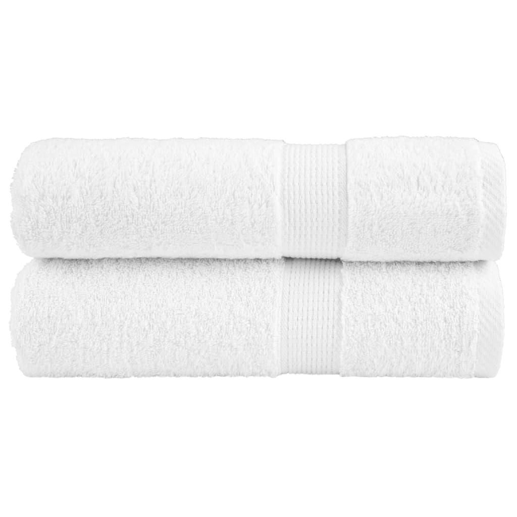 Premium Duschtücher SOLUND 2 Stk. Weiß 70x140 cm 600 g/m²