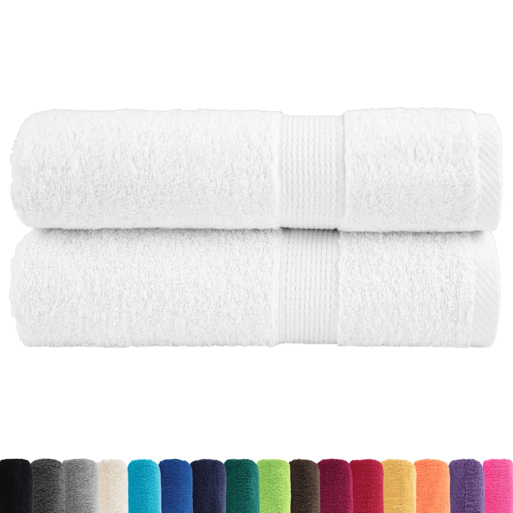 Premium Duschtücher SOLUND 2 Stk. Weiß 70x140 cm 600 g/m²