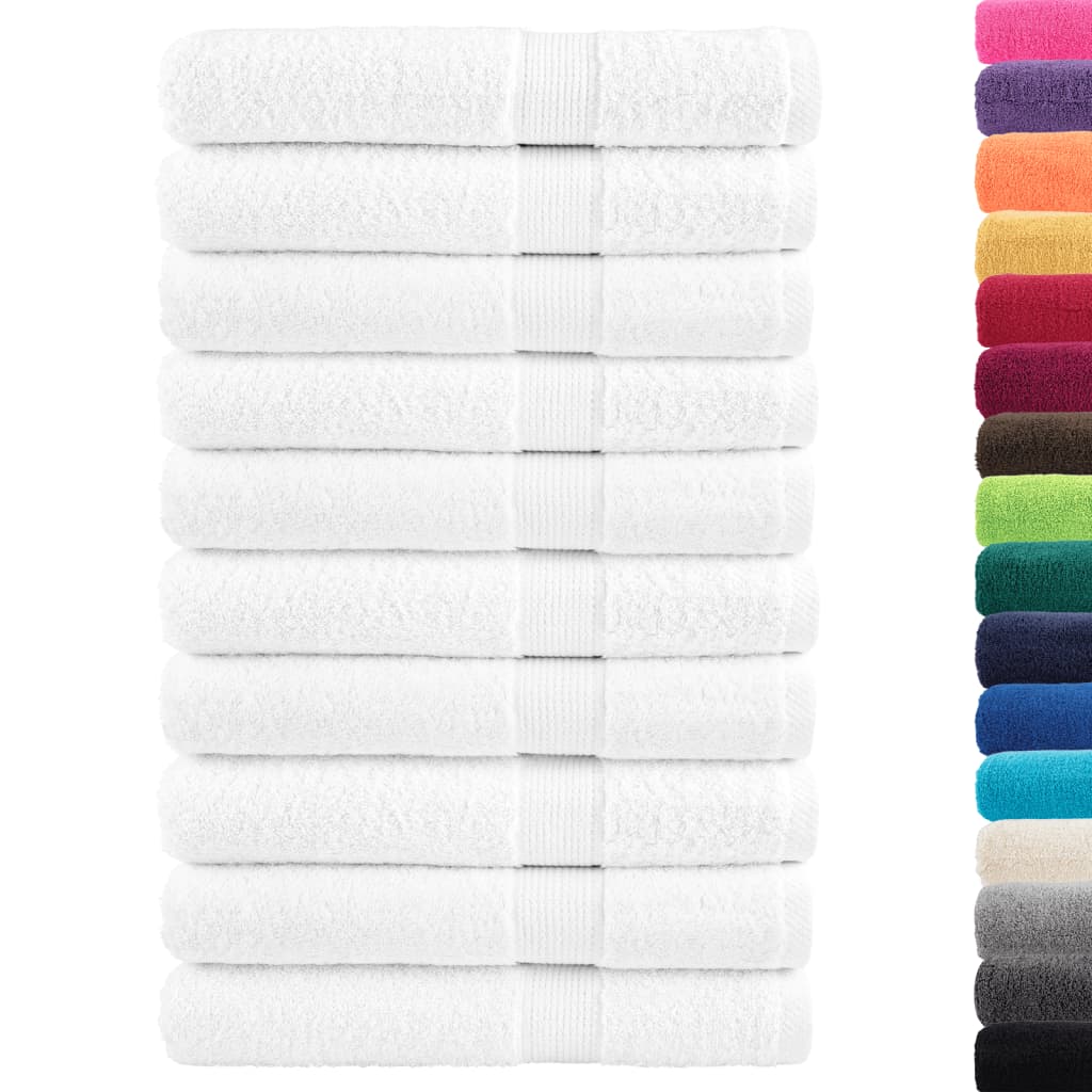 Premium Sauna Towels SOLUND 10 Pcs. White 80x200 cm 600 g/m²