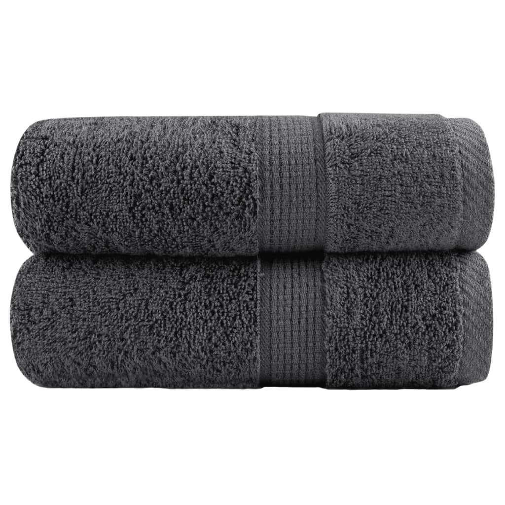 Serviettes de toilette premium SOLUND 2 p. Anthracite 30x30 cm 600 g/m²