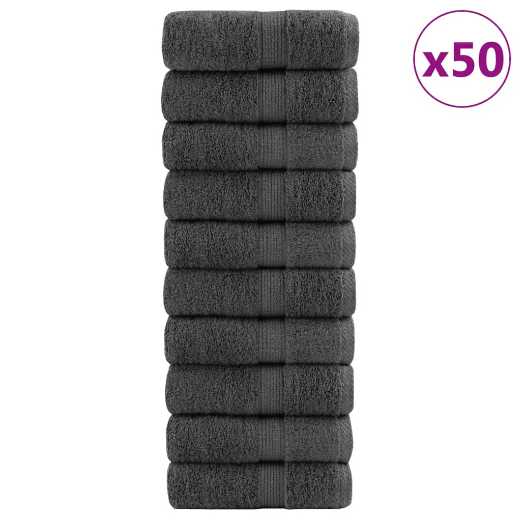 Premium-Waschtücher SOLUND 50 Stk. Anthrazit 30x30 cm 600 g/m²
